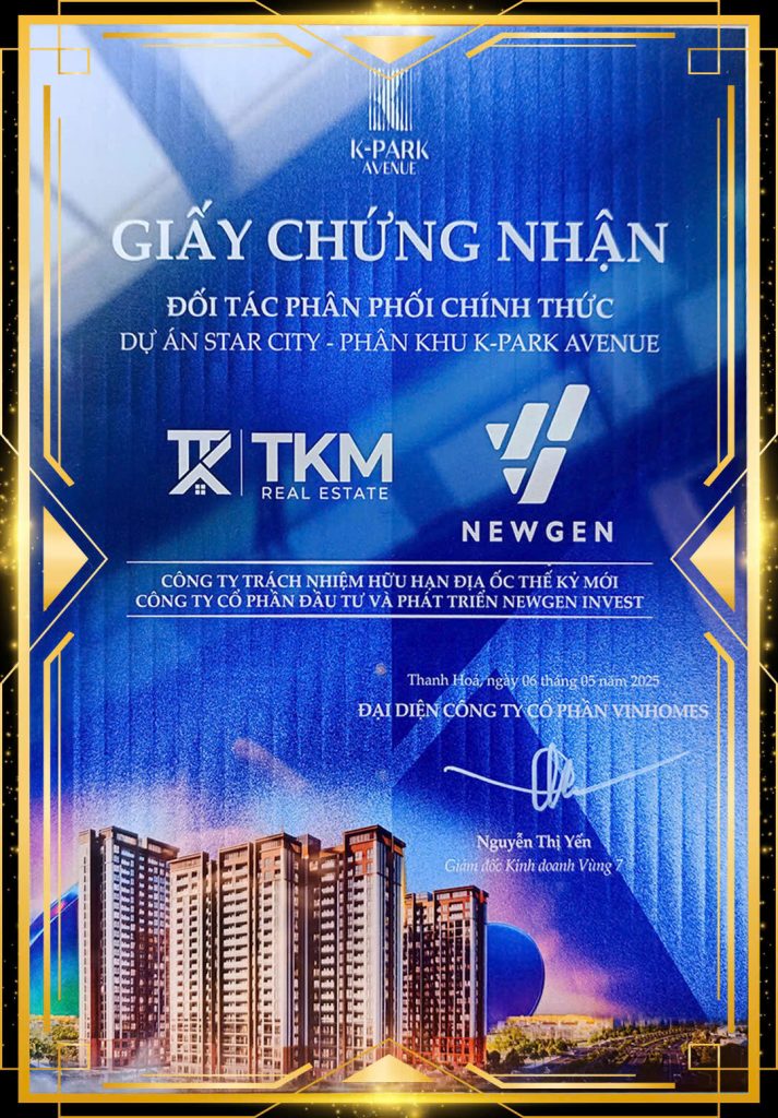 giấy chứng nhận đối tác phân phối chính thức dự án star city