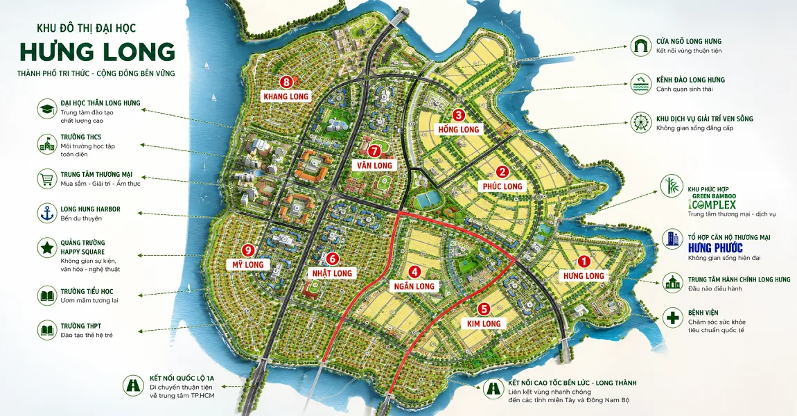 mặt bằng dự án hưng long