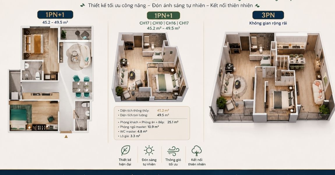 phối cảnh 3d thiết kế căn hộ