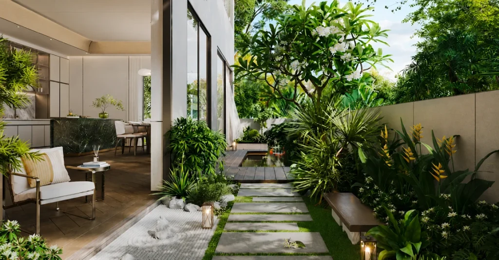 sân vườn nhà phố sola