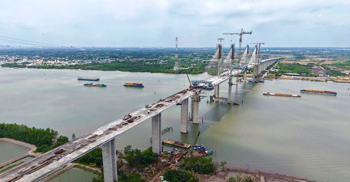 tiến độ thi công cầu cần giờ