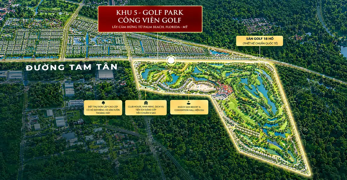 Mặt bằng Khu 5 Golf Park – Công viên Golf Vinhomes Sài Gòn Park
