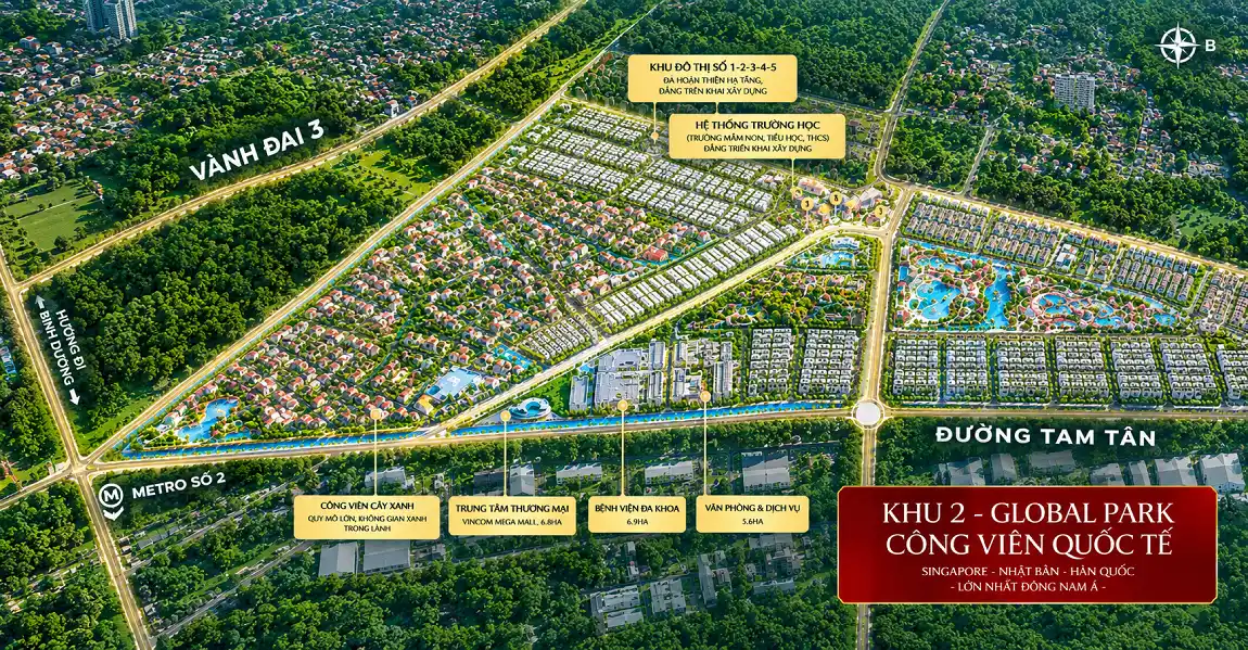 Mặt bằng Khu 2 Global Park – Công viên Quốc Tế Vinhomes Sài Gòn Park
