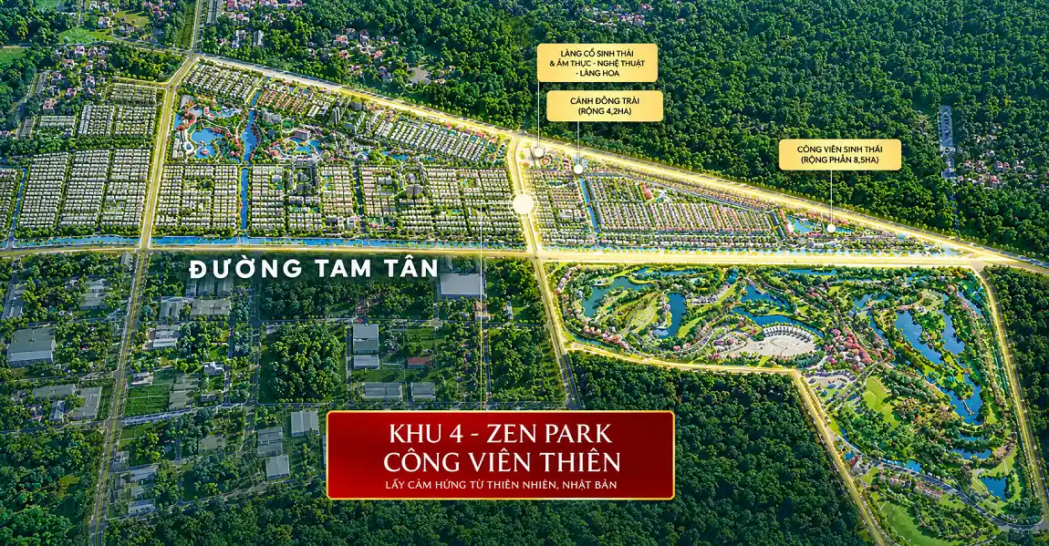Mặt bằng Khu 4 Zen Park – Công viên Thiền Vinhomes Sài Gòn Park