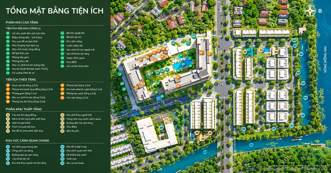 Mặt bằng tầng điển hình tầng 02 Imperia Sensa Park – vị trí tháp Sensa A, Sensa B và khu tiện ích chung