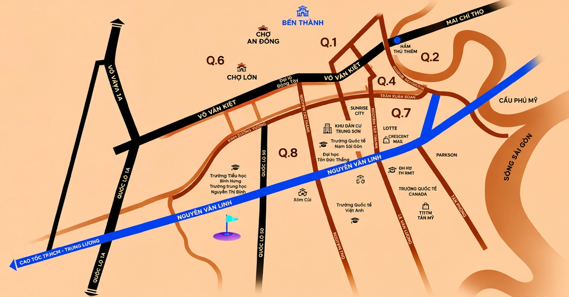 vị trí vinhomes bình chánh