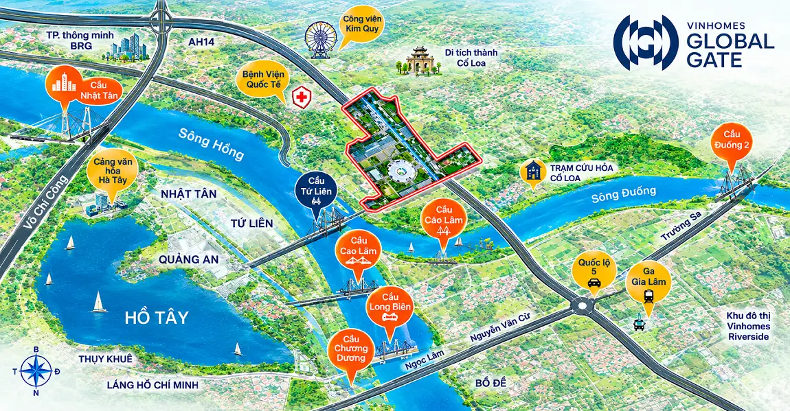 vị trí vinhomes global gate