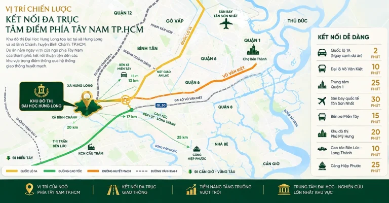 Vị trí Vinhomes Bình Chánh ở đâu? Bản đồ, ranh giới & kết nối