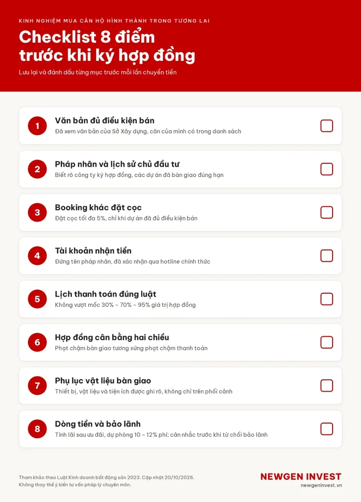 checklist mua căn hộ hình thành trong tương lai
