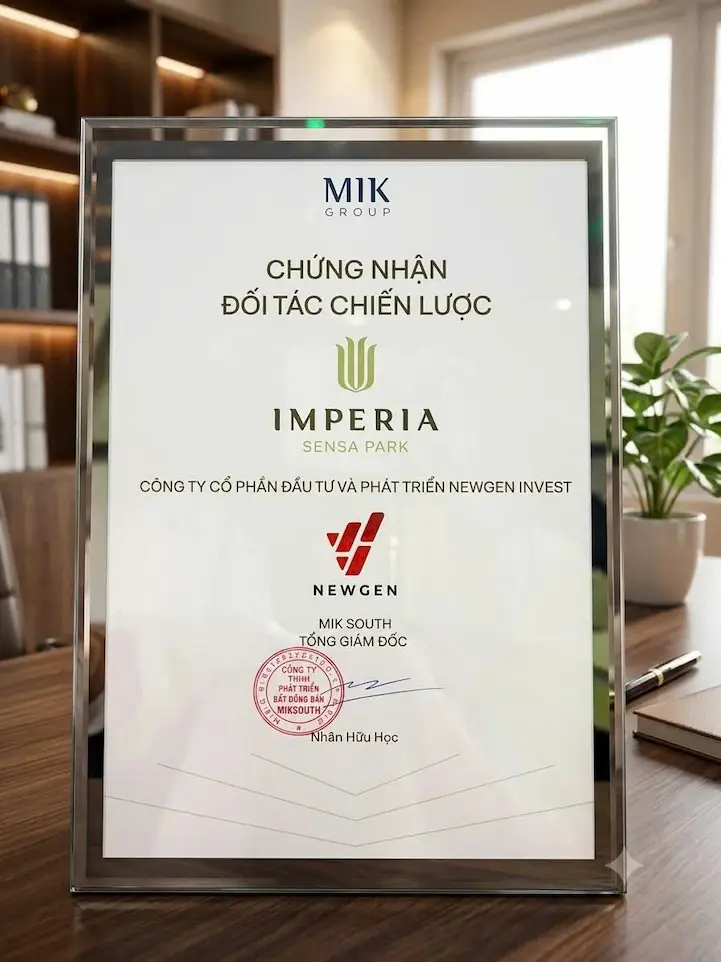 chứng nhận đối tác chiến lược imperia sensa park