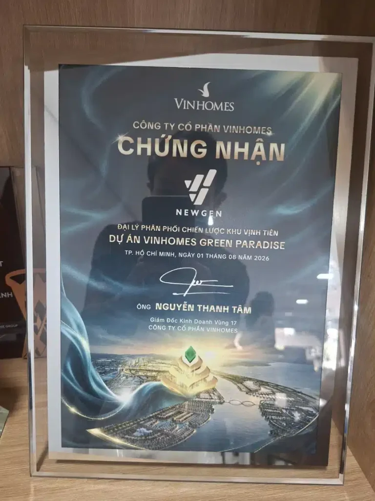 giấy chứng nhận newgeninvest đại lý phân phối vịnh tiên
