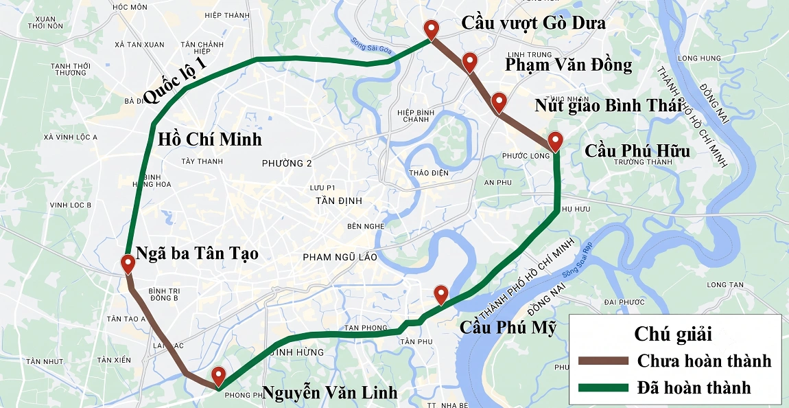 hạ tầng vành đai 2 kết nối xa lộ hà nội