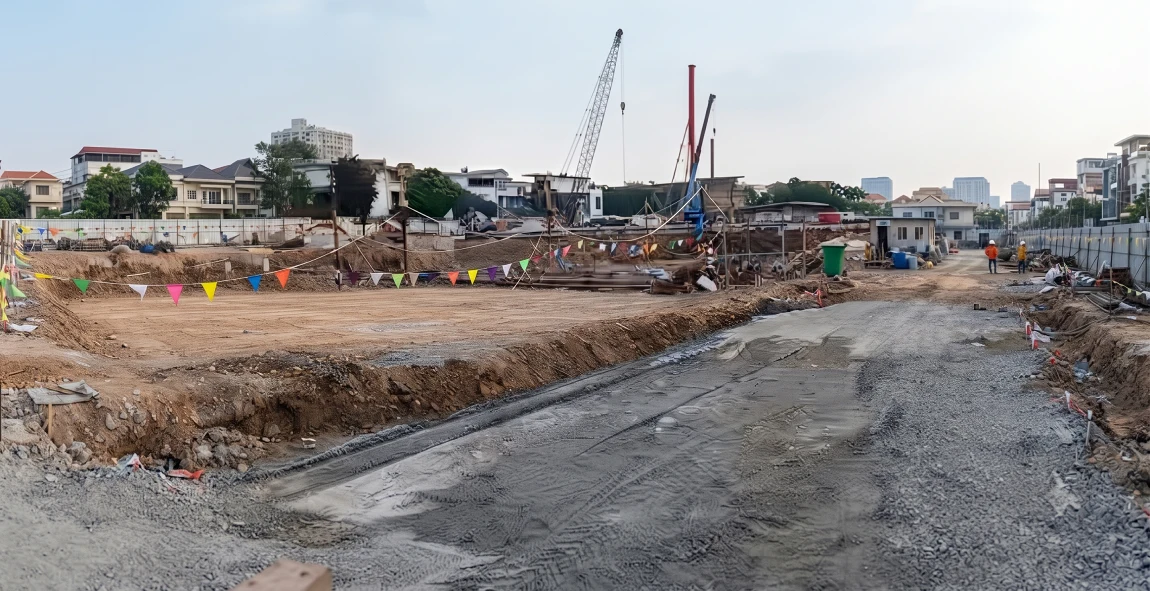 Đường công vụ nội bộ công trường Imperia Sensa Park đã lót đá, tháng 10/2026