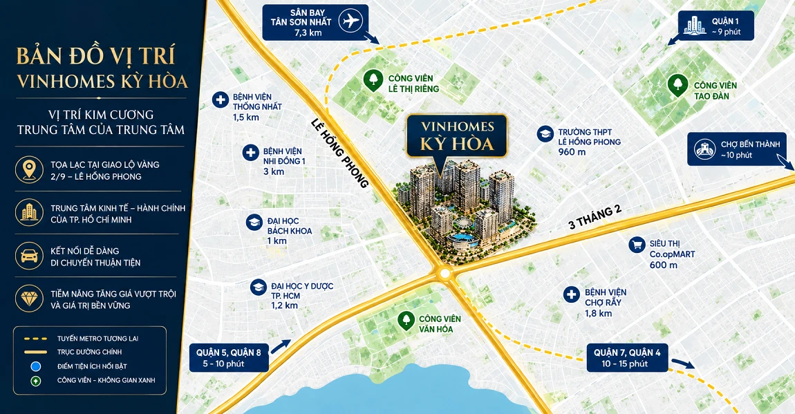 vị trí vinhomess kỳ hòa